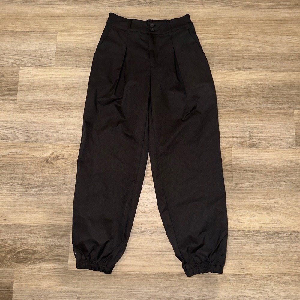 Halara Black High Waisted Pleated Jogger Pants Women Small 02666036 Regular
